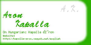 aron kapalla business card